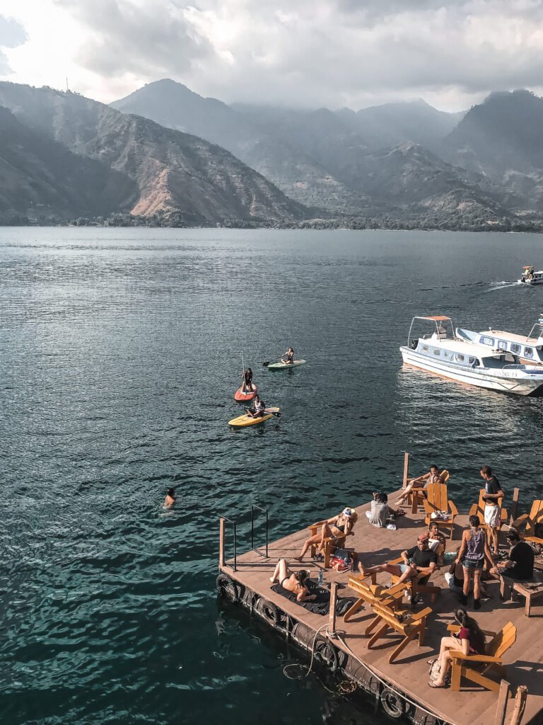 Sun tanning at Lake Atitlan Guatemala