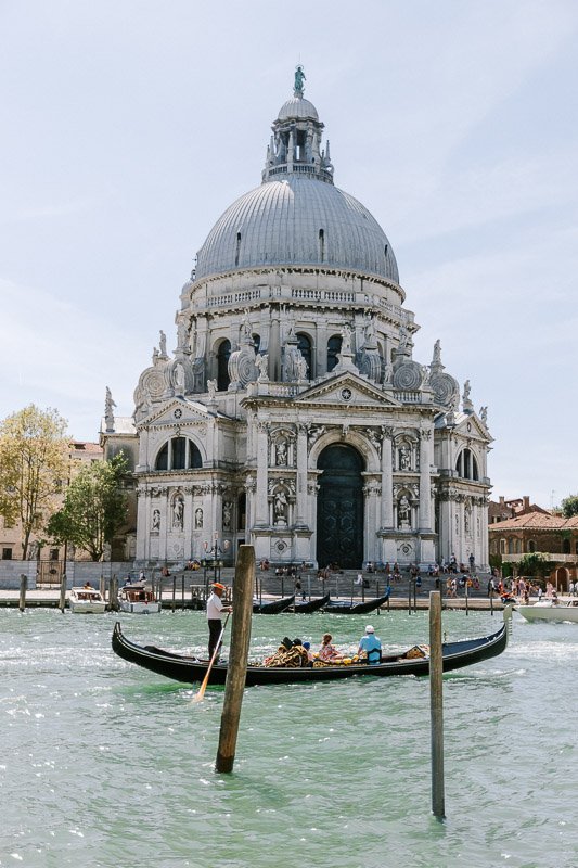View of the Santa Maria della Salute from the other side of the Canale Grande in Venice Italy