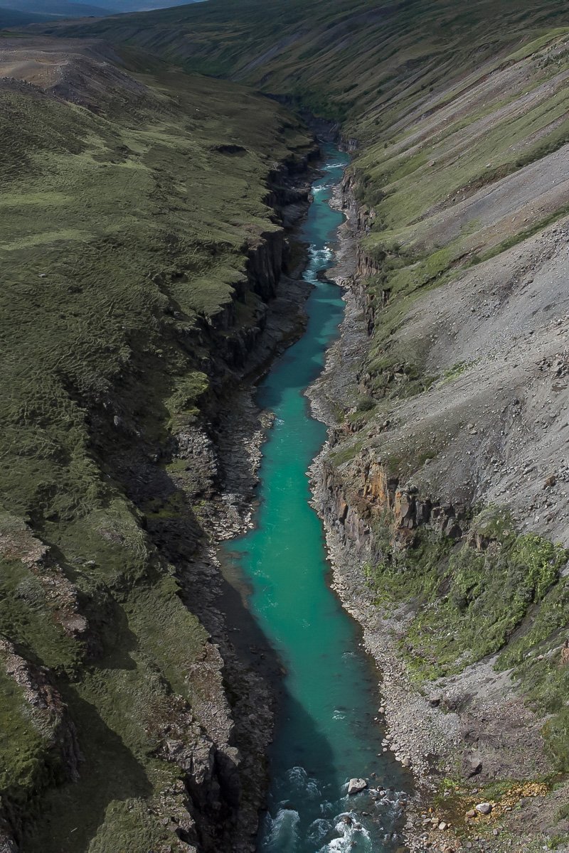 A drone view of Stuðlagil Canyon during a Iceland Ring Road Itinerary